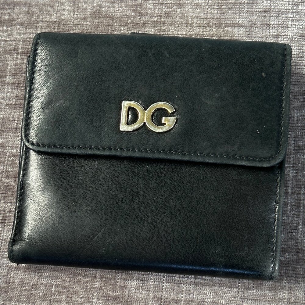 Dolce & Gabbana Black Mens Trifold Wallet ~ Soft Leather ~ Logo ~ Italy